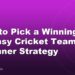 How to Pick a Winning Fantasy Cricket Team: Beginner Strategy